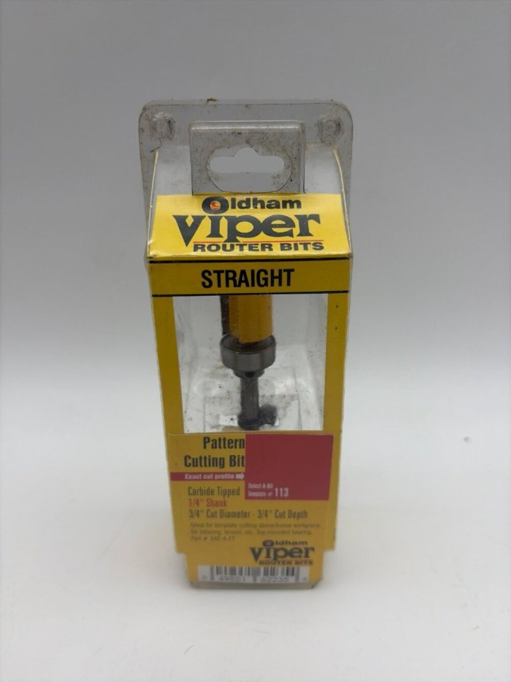 Oldham Viper Router Bit Patten Cutting Bit 1/4 Shank 3/4 Cut Diameter #113 New